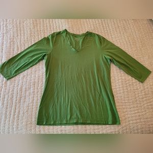 Women's LL Bean Green 3/4 sleeve Tshirt